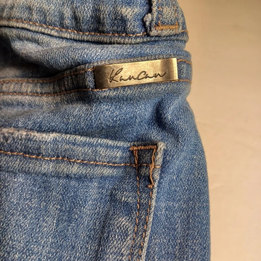 Kancan Raw Cut‎ Off Women Jean Shorts High Waisted Size 25 Double Button Fly